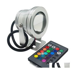 Underwater Lights Ip67 Waterproof Led Underwater Light 10W Rgb Lamp Dc 12V Aquarium Swimming Pool Spotlight Aluminum Car Lighting Fi Otdse