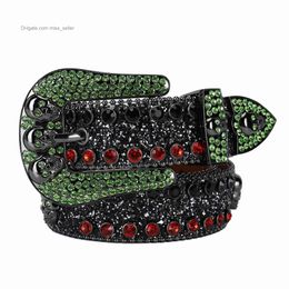 2022 Designer Belt Bb Simon Rhinestone belt for men and women with inlaid pin button rivets Hip hop punk style new trend Versatile pants