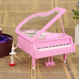 Decorative Figurines Romantic Piano Model Dancing Ballerina Music Box Clockwork Musical Boxes