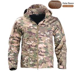 Outdoor Jackets Hoodies -25°F Tactical Men Fleece Pants Military Combat Hiking Clothing Army Winter Thermal Hood Hunting Suit 221203