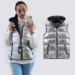 Women's Vests Winter Hooded Vests Women Cotton Padded Sleeveless Parkas Coat Jacket Casual Mens Waterproof Warm Puffer Vests Plus Size 221202