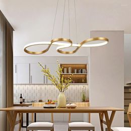 Pendant Lamps MobilePhone APP Remote Control Dimming Special-Shaped 75cm Aluminum ChandelierInterior Decoration Musical Note Line Hanging