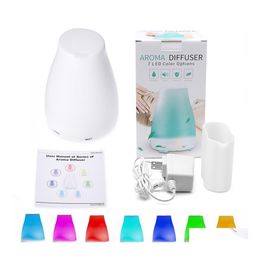 Night Lights 100Ml Essential Oil Diffuser Humidifier Aroma 7 Color Led Night Light Trasonic Cool Mist Fresh Air Aromatherapy Drop De Otpqr