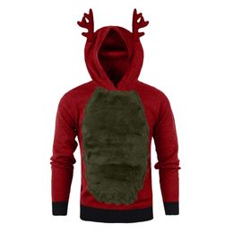 Men's Hoodies Sweatshirts Christmas Cosplay Kawaii Hoodies Men Elk Ear Funny Hooded Sweatshirt Autumn Winter Warm Long Sleeve Tops Pullovers Male 221202