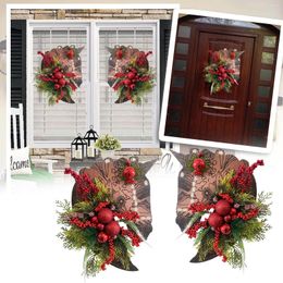 Decorative Flowers Christmas Wood Horse Head Door Hanger Winter Wreath Farm Houses Front Party Decor #t2g