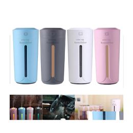 Night Lights 230Ml Trasonic Air Humidifier Essential Oil Diffuser Usb 7 Colour Led Lights Aromatherapy Car Aroma Drop Delivery Lighti Otuag