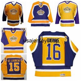 Hockey Jersey yellow and purple Vintage version jerseys 99 GRETZKY 16 DIONNE 19 GORING 20 ROBITAILLE 30 VACHON CCM Ice Hocke