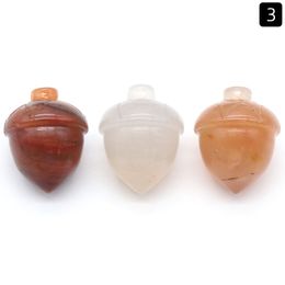 Natural Shape Acorn Gemstone Decorative Hand Carved Healing Red Aventurine Hazelnut Stone For Home Decoration Gift