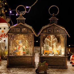 Decorative Objects Figurines Christmas Decorations Scene Arrangement Santa Claus Barn Music Box Octaves Crystal Ball Ornaments Crafts 221203