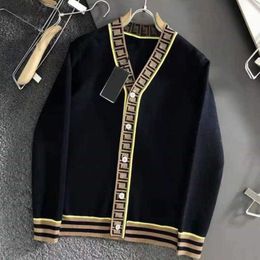 Men's Sweaters designer Designer sweater mens double f embroidered knitted cardigan V-neck wool man casual jacket women coat 432L