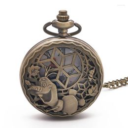 Pocket Watches Retro Steampunk Beatiful Princess Quartz Children Vintage Necklace Pendant Chain Fob Watch Gifts Girls