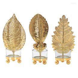 Candle Holders Tree Leaf Iron Holder Gold Stand Ornament For Home Wedding Birthday Party Decor Gift B03D