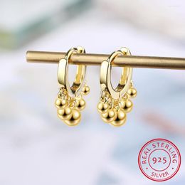 Hoop Earrings Ins Simple Beads Tassel For Women 925 Sterling Silver Oorbellen 2022 Trendy
