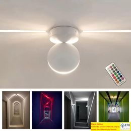 RGB Dimmable LED Wall Lamp Surface Mounted Remote Control Ceiling Light Indoor Aisle Balcony Bedroom KTV Hotel Corridor Surface Decorative