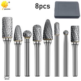 Other Home Garden 8pcs 1 set of 6mm to 12mm carbide burr drill bits for CNC engraving 6MM rotary cutter lime 221202