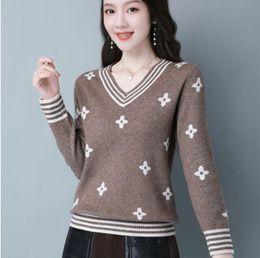 Women's Sweaters Wool V-neck Pullover button up knit Casual Knitted Tops Female Jacket Korean Fashion Tops