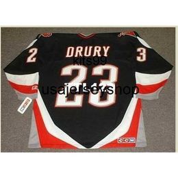 men #23 CHRIS DRURY 2005 CCM vintage Hockey Jersey or custom any name orr number retro Jersey