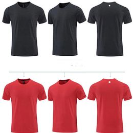 Lu Lu Abbigliamento da uomo R Yoga Palestra Tshirt Esercizio Fiess Wear Abbigliamento sportivo Treno Basket Corsa Camicie larghe Top da esterno Manica corta Elastico traspirante