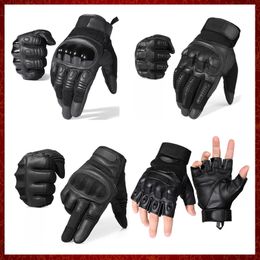 ST633 Black Moto Motocross Glove Men Leather Motorcycle Full Finger Gloves Cycling Bike Bicycle Riding Enduro Work Mittens Summer