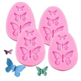 3 Size Mini Butterfly Silicone Mold Handmade Candy Fondant Cake Topper Decoration 3D Polymer Clay Baking Supplies MJ1222