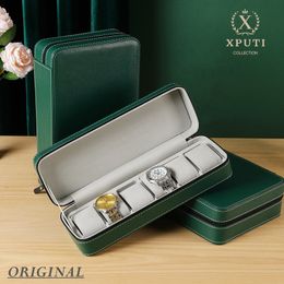 Watch Boxes Cases Traval Organizer 61012 Slots PU Leather Portable Zipper Multi-Functional Bracelet GREEN Display 221202