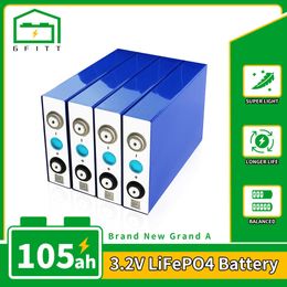 New 3.2V lifepo4 105Ah battery 12V 24V 48V rechargeable battery Pack for Electric Touring car RV Solar cell EU US Tax exemption