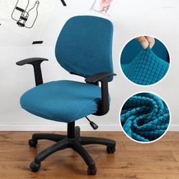 Chair Covers 2pcs/Set Office Armchair Cover Computer Gamer Elastic Home Stool Removable Anti-dust Protector Split Seat Cushion Slipcover