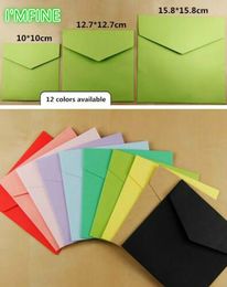 Gift Wrap 50pcs/lot- Colourful envelopes Kraft Square Envelopes for bank card membership wedding party invitation 221202