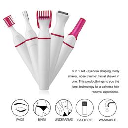 Electric Shavers Multifunction Epilator 5 in 1 Women Face Underarm Bikini Hair Removal Device Remover Mini Female Shaver Eyebrow Trimmer 221203