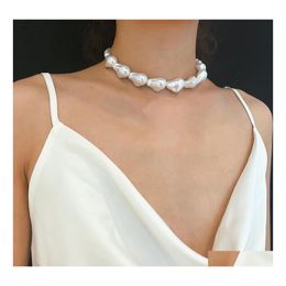 Chokers Simple Baroque Irregar Shaped Pearl Necklace Women Wedding Bride Friendship Gift Drop Delivery Jewellery Necklaces Pendants Dhpgd