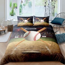 Bedding sets Sport Baseball King Queen Duvet Cover 3D Ball Set Boys Teens Competition Quilt 2 3pcs Polyester Comforter 221206