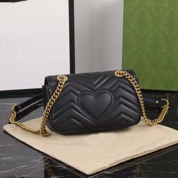Evening Bags Designer Marmont Shoulder Bags Woman Handbags made in Real Leather Clutch Purse Bag serial number inside