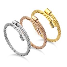 4Pcs Fashion steel wire Bangle bracelet male hip-hop punk opening elastic Jewellery