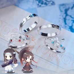Wedding Rings Anime Mo Dao Zu Shi Man Lan Wangji Wei Wuxian Fashion Flower Clouds Jewellery Couples Cute Silver Colour Metal
