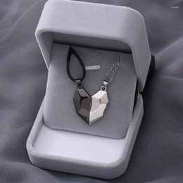 Chains Korean Fashion Magnetic Couple Necklace For Lovers Gothic Punk Heart Pendant Men Women Necklaces Party Gift Jewelry