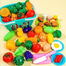 Other Toys Educational Toy Plastic Kitchen Toy Set Cut Fruit and Vegetable Food Play House Simulation Toys Early Education Girls Boys Gifts 221202