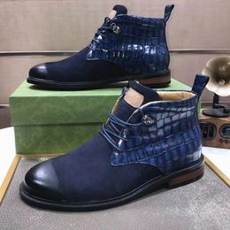 2023 designer classico di lusso stivali alti superiori casual G famiglia uomo 100% pelle protezione dal freddo Modello di moda scarpe invernali da uomo stivali antiscivolo impermeabili con fondo spesso