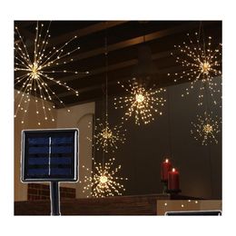 Led Strings Diy Fireworks Solar String Lights 8 Modes 120/160/200 Led Lamp For Outdoor Garden Decoration Bouquet Christmas Festive F Ot4Nd