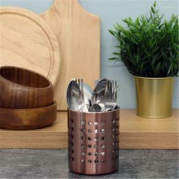 Storage Bottles Utensils Cutlery Holder Copper Kitchen Pot Organiser Metal