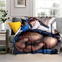 Blankets Anime Sexy Girl Modern Blanket Flannel Soft Plush Sofa Bed Throwing Cartoon Gedruckt Bettdecke Geschenk Gift 221203