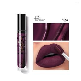 Lip Gloss Liquid Lipstick 1PC Small Black-Print Matte Velvet Color Does Not Fade 0625#30