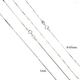 Chains Gold Silver Colour 925 Sterling 0.65mm 1mm Thick Box Chain Top Quality Basic Necklace Wholesale Women Jewellery