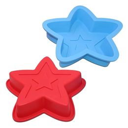 Five-Pointed Star Shaped Silicone Mold Handmade Single Hole Non-Stick DIY Fondant Cake Decoration Baking Pan Supplies MJ1220