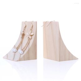Jewellery Pouches Bamboo Wood Earrings Display Stand Earring Holder Jewlery Organiser Organza Earings Packaging