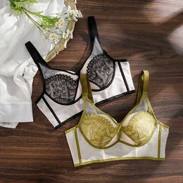 Women's Sexy Set Bras Sets Beauty Salon Adjusted Bra Lace Sexy Steel Ring No Trace Small Gathered Side Breasts Closed Anti Sagging Lingerie Women