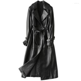 Women's Leather Women's Real Jacket Long Sheepskin Coat Spring Autumn Windbreaker Women HQ12-ZJF2921A