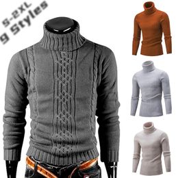 Men's Sweaters Autumn and Winter Warm Long Sleeve Turtleneck Retro Knitted Pullover 221202