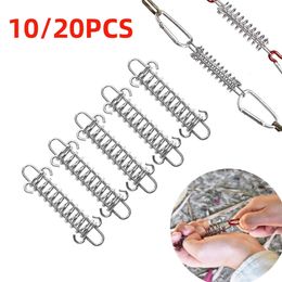 Outdoor Gadgets 1020 PCS Stainless Steel Wind Rope Buckle Spring Hook Tent Tightener Fixed Camping Accessories 221203