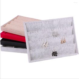 Jewellery Pouches 80 Hooks Velvet Earrings Pendants Organiser Holder Tray Display Stand Showcase Storage 40 Pairs Studs Case Box