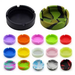 Silicone world Portable Silicone Round Ashtray Durable Soft Eco-friendly Ashtray High Temperature ResistanceAnti-fallAnti-slip FY3796 AU25